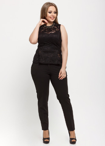Костюм (блуза, брюки) Charm Collection брючный однотонный чёрный кэжуал