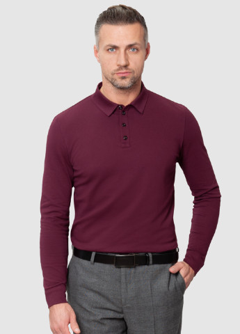 Бордовая футболка-поло для мужчин Arber однотонная