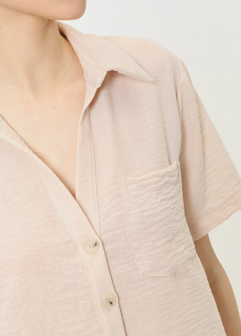 Бежевая кэжуал рубашка однотонная KOTON