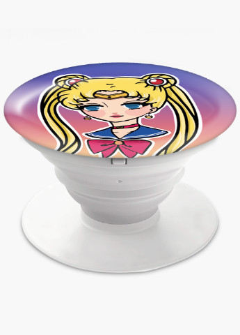 Попсокет (Popsockets) держатель для смартфона Сейлор Мун (Sailor Moon) (8754-2926) Черный MobiPrint (229014729)