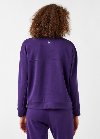 KOTON свитшот однотонный фиолетовый кэжуал модал, трикотаж