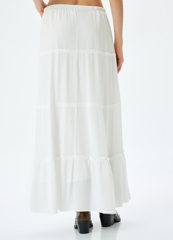 Белая кэжуал однотонная юбка KOTON клешированная