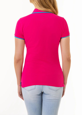 Фуксиновая (цвета Фуксия) женская футболка-поло U.S. Polo Assn. однотонная