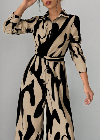 Комбінезон SHEIN комбінезон-брюки абстрактний комбінований кежуал поліестер