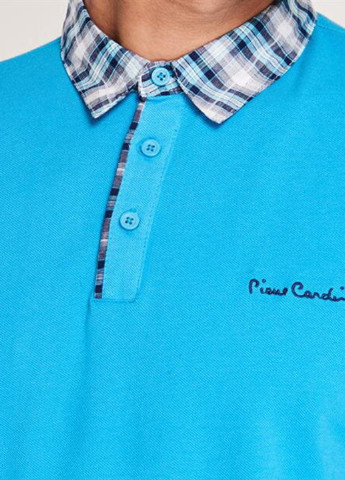 Бирюзовая футболка-поло для мужчин Pierre Cardin с логотипом