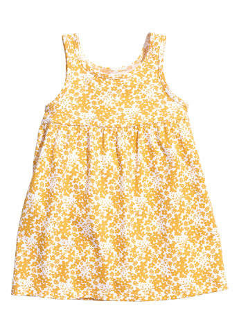 Сарафан H&M міні квітковий жовтий кежуал