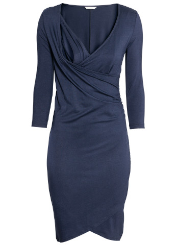 Темно-синя кежуал сукня футляр H&M однотонна