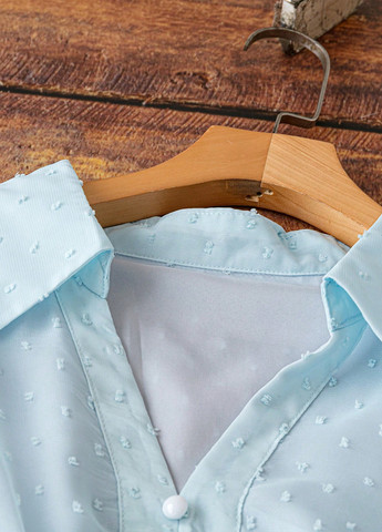 Голубое кэжуал платье клеш, рубашка SHEIN однотонное