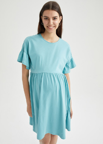 Мятное кэжуал платье для беременных оверсайз DeFacto