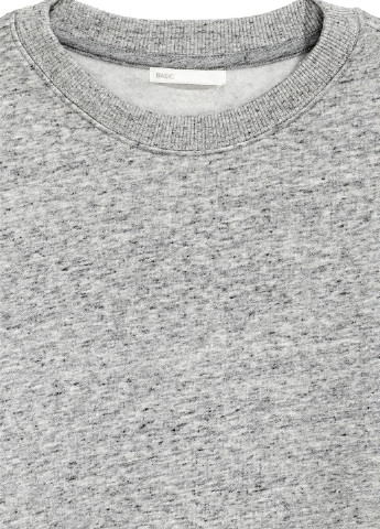 Cвитшот H&M - Прямой крой меланж светло-серый кэжуал хлопок, футер - (213917279)