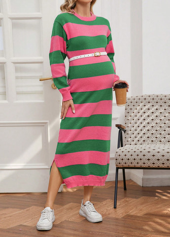 Комбінована кежуал сукня для вагітних сукня светр SHEIN в смужку