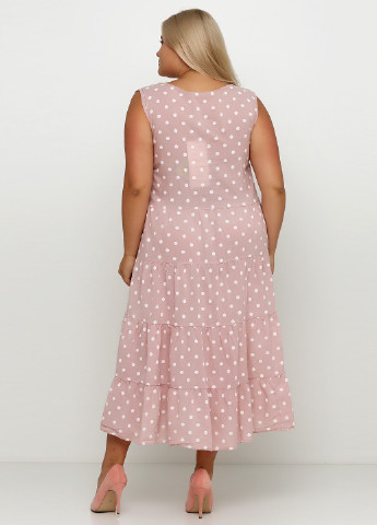 Пудровое кэжуал платье платье-майка New Colection в горошек