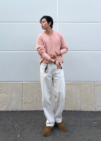 Розовый демисезонный свитер пуловер Uniqlo