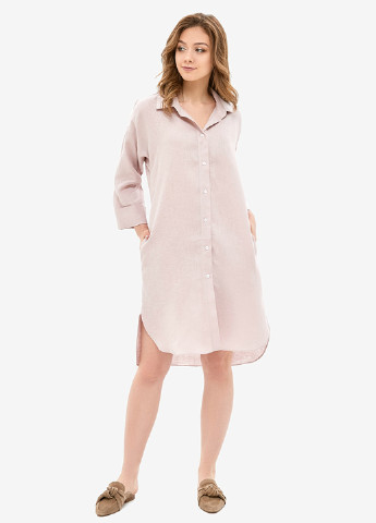 Светло-розовое домашнее платье рубашка MORANDI однотонное