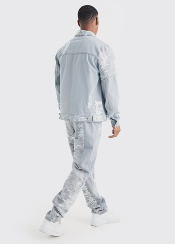 Светло-серые демисезонные прямые джинсы Boohoo