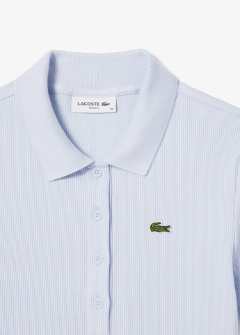 Светло-голубой женская футболка-поло Lacoste однотонная