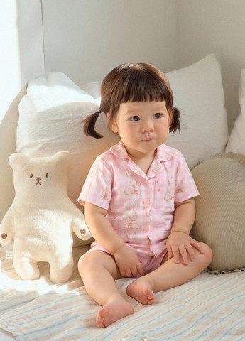 Світло-рожева всесезон піжама (сорочка, шорти) сорочка + шорти SHEIN