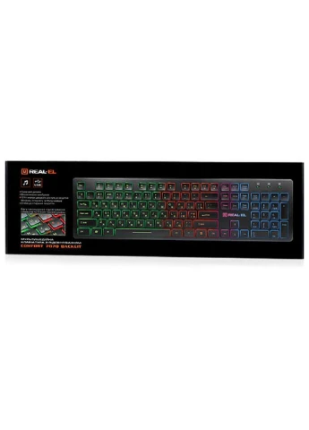 Клавіатура Real-El 7070 Comfort Backlit, black (253547013)