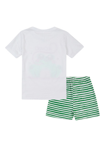 Біла демісезонна піжама (футболка, шорти) Garnamama