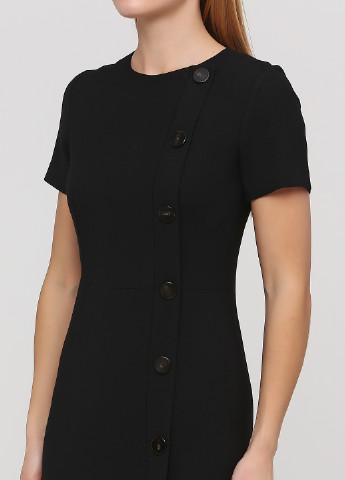 Черное кэжуал платье футляр Massimo Dutti однотонное