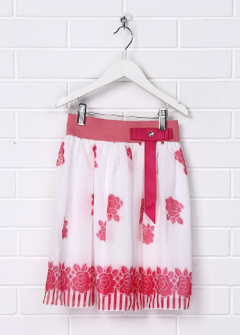 Белая кэжуал цветочной расцветки юбка Flash клешированная