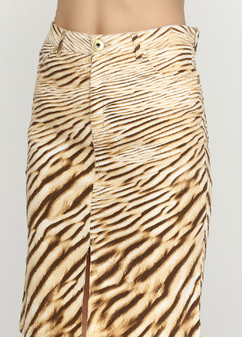Темно-бежевая кэжуал с абстрактным узором юбка Angelo Marani мини