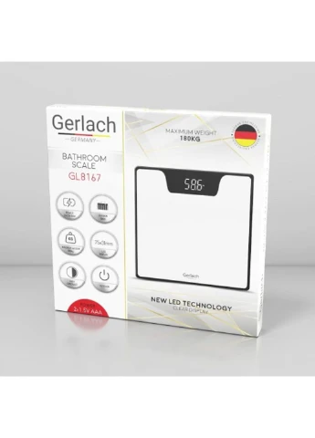 Весы напольные Gerlach 8167-White 180 кг белые No Brand (253613393)