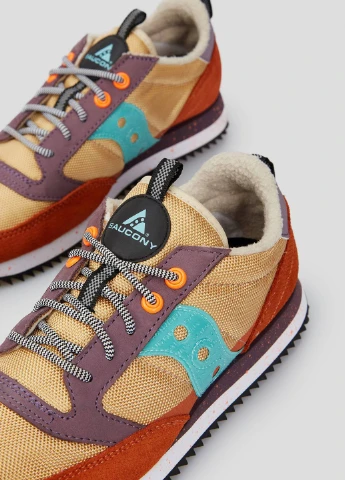Коричневые всесезонные комбинированные кроссовки jazz peak Saucony
