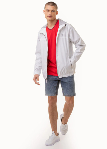 Белая демисезонная ветровка U.S. Polo Assn.