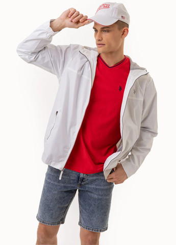 Белая демисезонная ветровка U.S. Polo Assn.