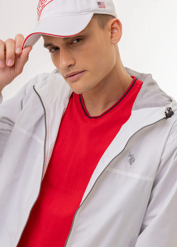 Белая демисезонная ветровка U.S. Polo Assn.