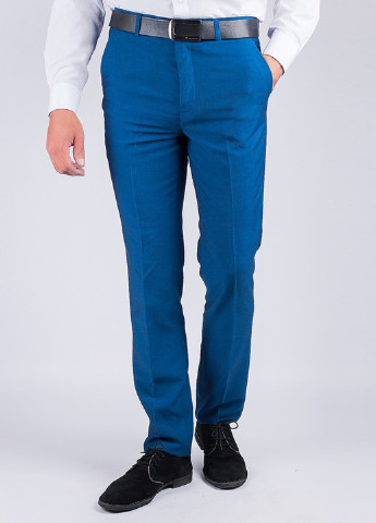 Синие кэжуал демисезонные со средней талией брюки Time of Style
