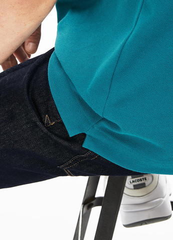 Голубой футболка-поло для мужчин Lacoste однотонная