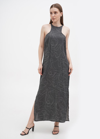 Сіра кежуал сукня Boohoo з абстрактним візерунком