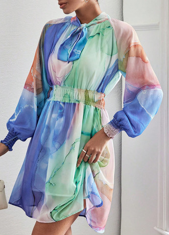 Комбінована кежуал сукня кльош SHEIN тай-дай