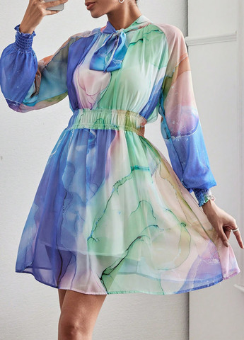 Комбінована кежуал сукня кльош SHEIN тай-дай