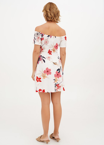 Білий кежуал сукня кльош Imperial з квітковим принтом