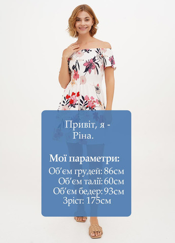 Білий кежуал сукня кльош Imperial з квітковим принтом