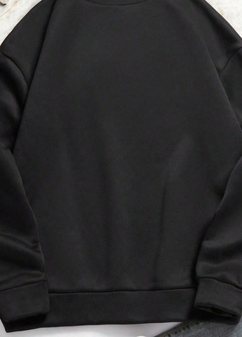 Чорний світшот SHEIN новорічний без декору (332709240)