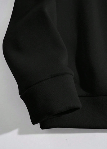 Чорний світшот SHEIN новорічний без декору (332709240)