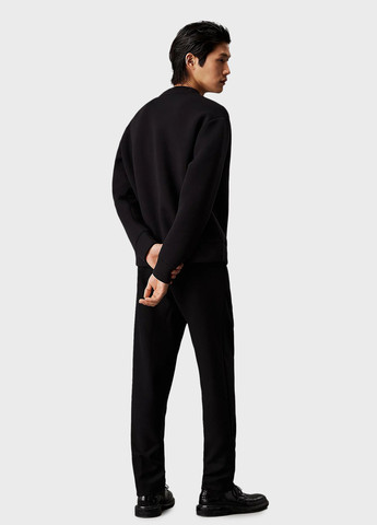 Черный свитшот Calvin Klein однотонный тиснение (346673352)