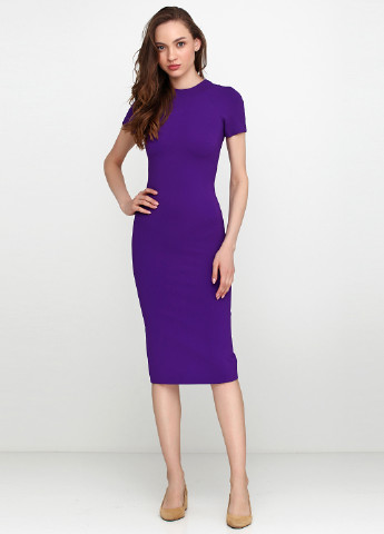 Фиолетовое деловое платье миди Ralph Lauren однотонное