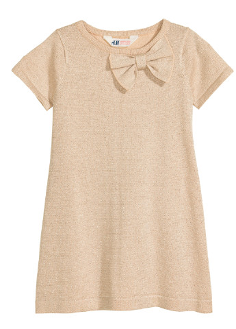Золотистий кежуал плаття, сукня з коротким рукавом H&M