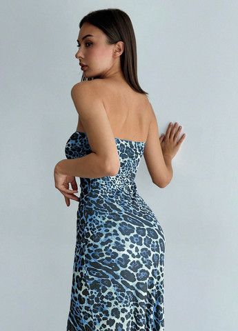 Розово-коричневое кэжуал платье футляр SHEIN леопардовый