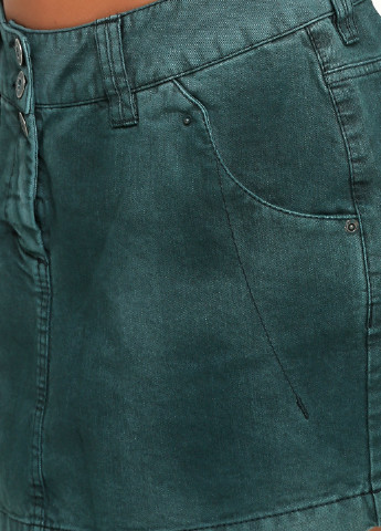 Зеленая джинсовая однотонная юбка Dept