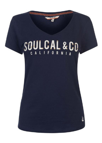 Темно-синя літня футболка Soulcal & Co