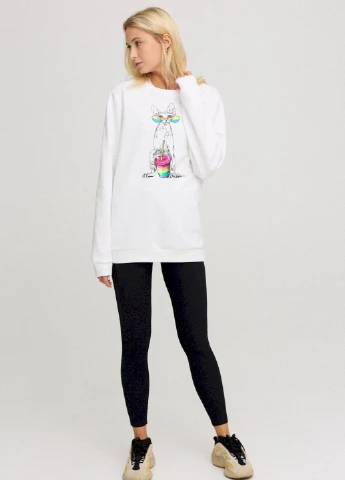 Белый світшот жіночий oversize /no flis/ YAPPI (254658822)