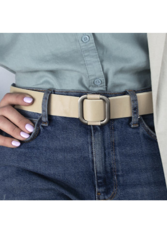 Ремінь шкіряний жіночий під джинси бежевий -3563 beige (115 см) JK (253140632)
