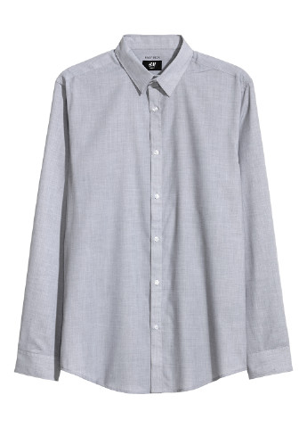 Темно-серая кэжуал рубашка H&M с длинным рукавом