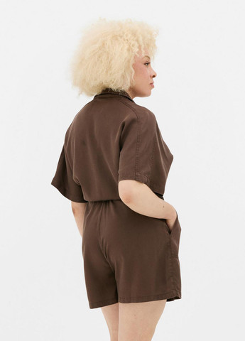 Комбінезон Primark комбінезон-шорти однотонний коричневий кежуал ліоцелл
